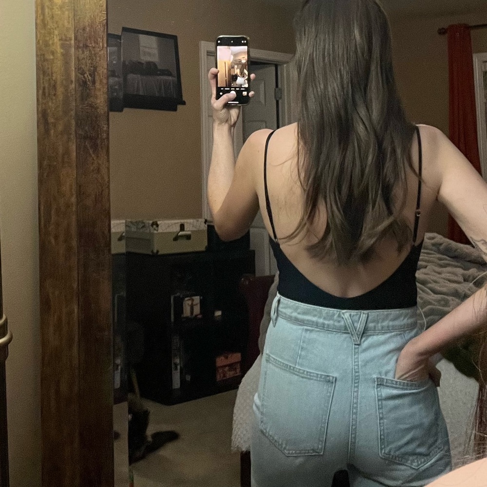Free People | Black Low Back Bodysuit | XS/S
